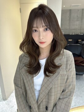 ロンドメリア 天神大名店(Lond Melia) ★丸型逆三角ホワイトグレージュデジタルパーマチェリーブラウン