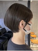 レディースコンパクトショートボブカーキグレージュ20代