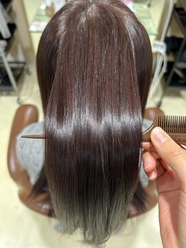 アズール 草加(azule) 髪質改善カラー　ピンクブラウン　ツヤ髪スタイル