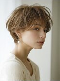 ☆ダークパープルナチュラルショートミルクブラウン髪質改善ボブ