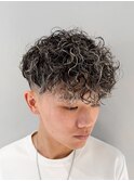 メッシュスペインカールハイライトスパイラルパーマフェード