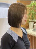 マロンベージュ/ボブ/前髪/レイヤー/小顔/髪質改善/縮毛矯正原宿