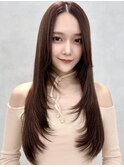 三鷹レイヤーカット韓国ダブルカラー顔周り前髪カットボブ
