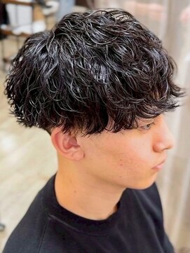 ソウル 福山駅前店(SOUL.) ツイストスパイラルパーマ 黒髪 刈り上げ ツーブロック