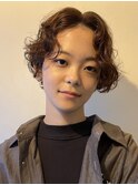 簡単スタイリングなショートボブパーマ/癖毛風パーマ
