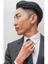 メリケンバーバーショップ コウベ(MERICAN BARBERSHOP KOBE) グランジツーブロックオールバックビジネススタイルイメチェン2