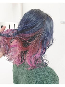 シェリ ヘアデザイン(CHERIE hair design) インナーピンク×ネイビーブルー☆