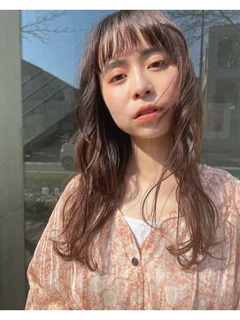 ブランド(BLANDO) ロングパーマ 艶カラー 大人可愛い アッシュブラウン