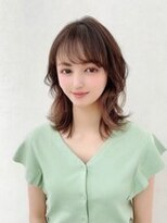 大人ミディアム顔回りレイヤーイルミナ透明感20代30代40代表参道