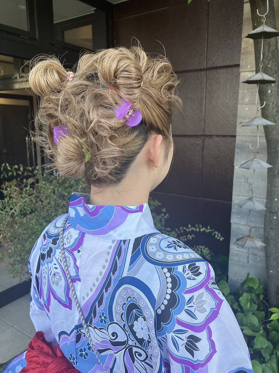 浴衣　フルセット　ヘアアクセサリー付き ヘアセット】【浴衣ヘアセット】【ハイトーン】：L183455594