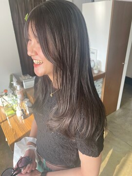 ミスターグッドモーニング(MR.GOOD MORNING) 前上がりレイヤーロング×グレー