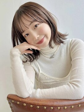 コート 表参道(Cote) くびレイヤー/顔まわり/斜めバング/グレージュ/グレーベージュ