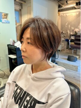 エイチヘア(h hair) 【hhair 四条大宮】プラチナブラウン×ショート