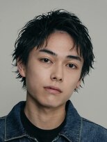 センターパートカルマパーマビジネス韓国ヘアシャドウパーマ