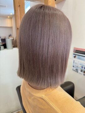 ヘアショップ エヌアンドエー 久喜菖蒲店(hair shop N&A) ミディアムボブ×透明感くすみWカラー ベージュ/ピンク