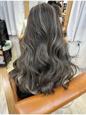 小顔へア アッシュカラーグレージュハイライトカラー◎