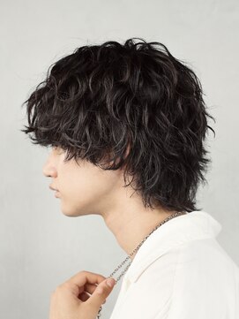 フィフスパーク(fifth PARK) メンズミディアムパーマボブウルフカット緩めスパイラルパーマ