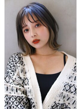 ロゼ 石橋(Rose) 【ROSE】インナーカラー＿ボブ＿黒髪＿ブリーチ