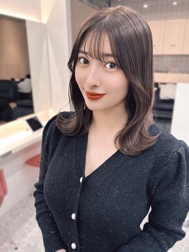 ラルム 新宿(LARME SHINJUKU) ミニウルフレイヤーカット顔周り前髪韓国ミディアムロング/新宿