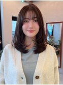 ミニウルフレイヤーカット顔周りカット前髪カット韓国ロング