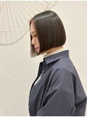 ワンレングスボブ+フェイスフレミング