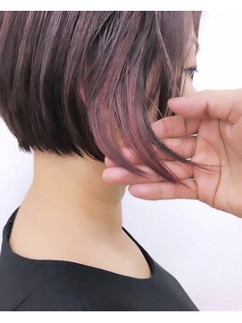 ヘアサロン エフ 渋谷(F) #ボブ#ミニボブ#インナーカラー#ブリーチ#ピンク