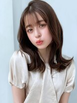 エインアンリー 明治神宮前(AIN.ANLY.)&nbsp;パールベージュピンクブラウンカラー顔周りレイヤーカット