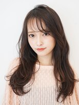 ジーナ 博多(Zina)&nbsp;セシルカットフリンジウェーブx大人かわいい前髪ココアブラウン