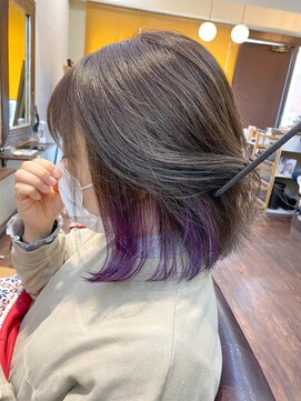 エルメ バイ アンフィー(Elme by anphi) 【Elme　野呂】グレージュ×イヤリングカラー　ラベンダー