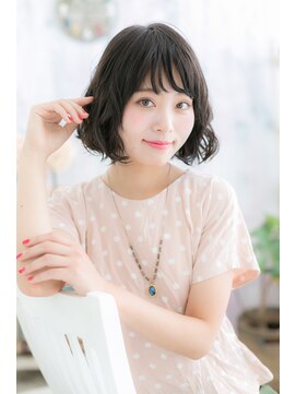 ミック 日暮里店(miq) Aラインフェザーバングブルーグレージュフレンチボブb1