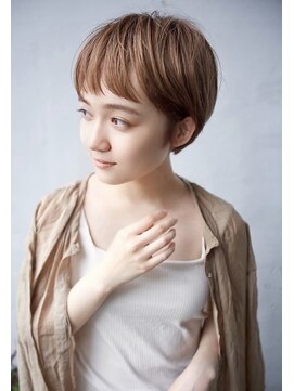 アール 西新井店(ar) 眉上バング×フレンチガーリー/ヘーゼルベージュ×マッシュボブ