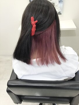 パーセント(percent) 【percent枚方】インナーチェリーピンクカラーbefore after