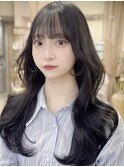 くびれヘア × ネイビーグレー