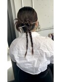 カチモリ三つ編みハーフアップ【高田馬場　lok】
