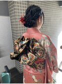 編み込みアップ