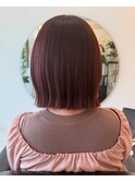 ピンクブラウン×ボブ