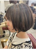 丸みボブ/ショートボブ/ナチュラルハイライト/日吉