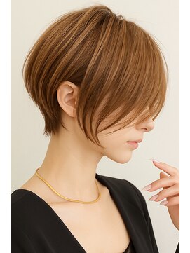 ショートレイヤー　ハイライト　ブリーチ　白髪ぼかし