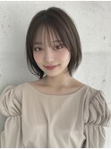 ボブ レイヤー 顔周りレイヤー 小顔カット グレージュカラー