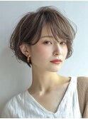 ミセスショートボブ×白髪ぼかし脱白髪染め30代40代50代60代♪