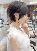 前下がりひし形ショートボブ30代40代50代くびれヘア丸顔面長銀座