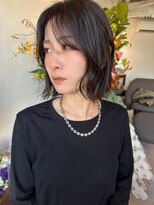 アンタイ(untie)&nbsp;透け感シースルーバング×外ハネレイヤーボブ