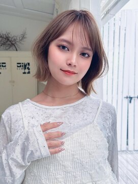 アグ ヘアー フェイバー 和歌山岩出店(Agu hair favor) 《Agu hair》切りっぱなしボブ×シースルーバング