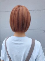 アローラ 三軒茶屋(Allora)&nbsp;オレンジ×フェミニン×スッキリミニボブ