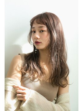 リトル ルル 梅田(little lulu) 厚めバングミディアム×フォギーベージュ