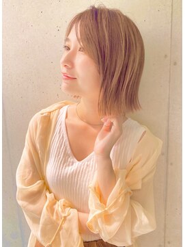 リアン(lien) 【lien.ai】ハイライトカラー 切りっぱなしボブ