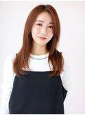 <土屋結良>さら艶ロングレイヤーに前髪なしナチュラルストレート