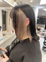 ルーブ トウキョウ(Loob. TOKYO) デザインカラー黒髪インナーカラーベージュアンブレラカラー韓国