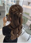 ハーフアップ/アップヘア/お呼ばれヘアセット/結婚式ヘアセット