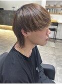 メンズマッシュウルフパーマ中性ウルフくびれヘア